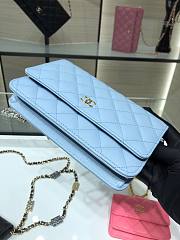 Chanel WOC Caviar AP2400 Blue Size 19 cm - 5