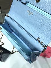 Chanel WOC Caviar AP2400 Blue Size 19 cm - 6