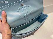 Chanel Lambskin Flap Bag Silver-Tone Light Blue 980880 Size 25cm - 3