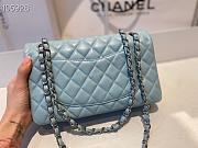 Chanel Lambskin Flap Bag Silver-Tone Light Blue 980880 Size 25cm - 4