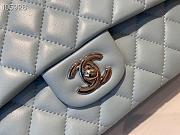 Chanel Lambskin Flap Bag Silver-Tone Light Blue 980880 Size 25cm - 2