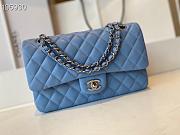 Chanel Lambskin Flap Bag Silver-Tone Dark Blue 980880 Size 25cm - 3