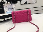 Chanel Lambskin Flap Bag Silver-Tone Dark Rose Red 980880 Size 25cm - 6