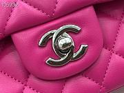 Chanel Lambskin Flap Bag Silver-Tone Dark Rose Red 980880 Size 25cm - 3