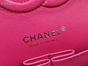 Chanel Lambskin Flap Bag Silver-Tone Dark Rose Red 980880 Size 25cm - 2