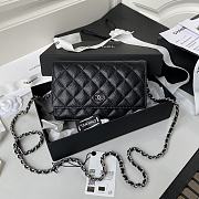 Chanel WOC Black Silver Hardware With Magnetic Closure Size 19.5 cm - 1