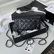 Chanel WOC Black Silver Hardware With Magnetic Closure Size 19.5 cm - 5