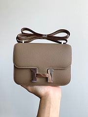 Hermes Epsom Leather Silver Lock Bag In Brown Size 19 cm - 1