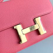 Hermes Epsom Leather Gold Lock Bag In Dark Pink Size 19 cm - 3