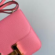 Hermes Epsom Leather Gold Lock Bag In Dark Pink Size 19 cm - 2