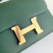 Hermes Epsom Leather Gold Lock Bag In Green Size 19 cm - 2