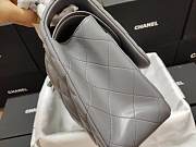 Chanel Lambskin Double Flap Bag In Light Gray Silver Hardware Size 30 cm  - 5