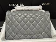 Chanel Lambskin Double Flap Bag In Light Gray Silver Hardware Size 30 cm  - 4