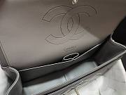 Chanel Lambskin Double Flap Bag In Light Gray Silver Hardware Size 30 cm  - 2