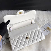 Chanel Lambskin Double Flap Bag In White Gold Hardware Size 30 cm - 6