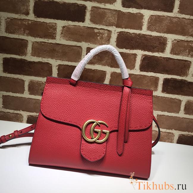 Gucci GG Marmont Leather Bag Red 421890 Size 31.5 x 23 x 13 cm - 1