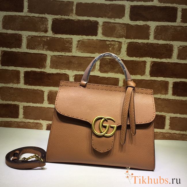 Gucci GG Marmont Leather Bag Brown 421890 Size 31.5 x 23 x 13 cm - 1