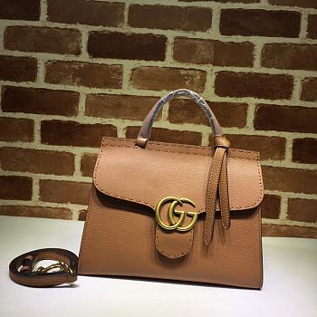 Gucci GG Marmont Leather Bag Brown 421890 Size 31.5 x 23 x 13 cm