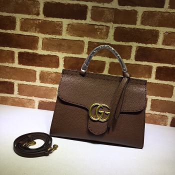 Gucci GG Marmont Leather Bag Chocolate Brown 421890 Size 31.5 x 23 x 13 cm