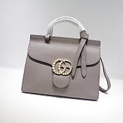 Gucci GG Marmont Leather Bag Gray 421890 Size 31.5 x 23 x 13 cm - 1