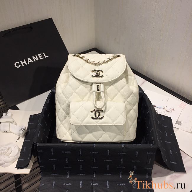 Chanel Duma Diamond - Quilted Backpack White Size 21.5 x 24 x 12 cm - 1