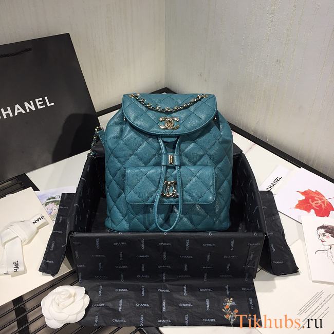 Chanel Duma Diamond - Quilted Backpack Mallard Green Size 21.5 x 24 x 12 cm - 1