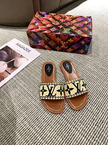 LV Slippers Raffia Black/Brown