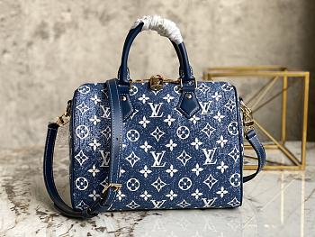 LV Speedy Denim Blue Navy M59609 Size 25 x 19 x 15 cm