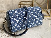 LV Speedy Denim Blue Navy M59609 Size 25 x 19 x 15 cm - 3