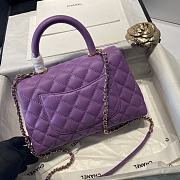 Chanel Coco Top Handle Caviar Bag Purple Size 28 cm - 6