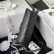 Chanel Elephant Pattern Black Flap Bag Silver Hardware Size 20 x 15.5 x 6 cm - 2