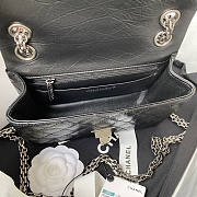 Chanel Elephant Pattern Black Flap Bag Silver Hardware Size 20 x 15.5 x 6 cm - 4