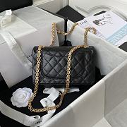 Chanel Elephant Pattern Black Flap Bag Gold Hardware Size 20 x 15.5 x 6 cm - 4