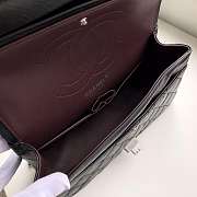 Chanel Elephant Pattern Black Flap Bag Silver Hardware Size 25 cm - 5