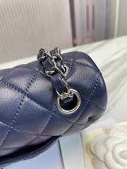 Chanel Flap Bag Navy Blue Lambskin Silver Hardware Size 30 cm - 6