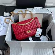 Chanel Elephant Pattern Red Flap Bag Gold Hardware Size 24 x 16 x 7.5 cm - 1