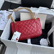 Chanel Elephant Pattern Red Flap Bag Gold Hardware Size 24 x 16 x 7.5 cm - 5