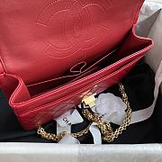 Chanel Elephant Pattern Red Flap Bag Gold Hardware Size 24 x 16 x 7.5 cm - 4