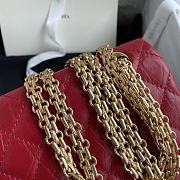 Chanel Elephant Pattern Red Flap Bag Gold Hardware Size 24 x 16 x 7.5 cm - 2