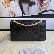 Chanel Elephant Pattern Black Flap Bag Gold Hardware Size 28 cm - 5