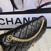 Chanel Elephant Pattern Black Flap Bag Gold Hardware Size 28 cm - 6