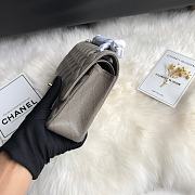 Chanel Flap Bag Gray Caviar Silver Hardware Size 25 cm - 6