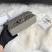 Chanel Flap Bag Gray Caviar Silver Hardware Size 25 cm - 5