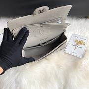 Chanel Flap Bag Gray Caviar Silver Hardware Size 25 cm - 4