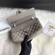 Chanel Flap Bag Gray Caviar Silver Hardware Size 25 cm - 3