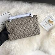 Chanel Flap Bag Gray Caviar Silver Hardware Size 25 cm - 2