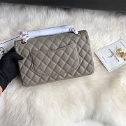 Chanel Flap Bag Gray Caviar Gold Hardware Size 25 cm - 4