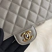 Chanel Flap Bag Gray Caviar Gold Hardware Size 25 cm - 3