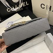 Chanel Flap Bag Gray Lambskin 01112 Gold Hardware Size 25 cm - 6