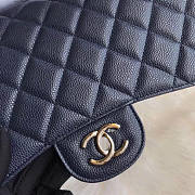 Chanel Flap Bag Navy Blue Caviar Silver Hardware Jumbo Size 30 cm - 6